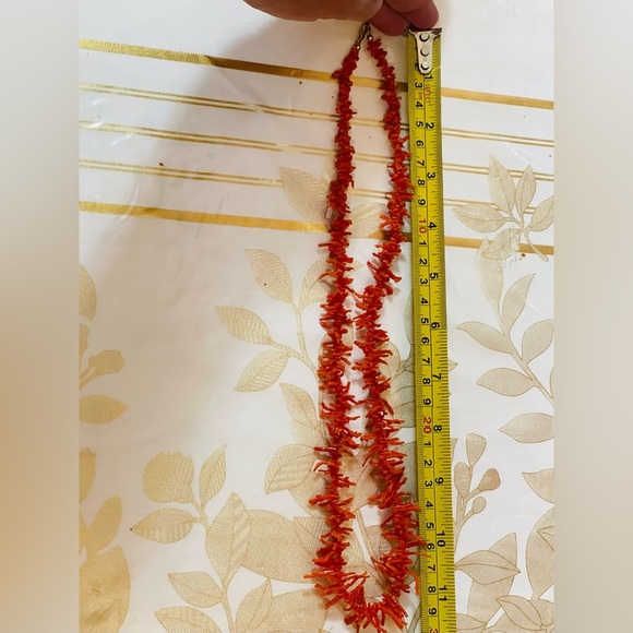 VTG Genuine Raw Mediterranean red Coral Branch Necklace Sz 21-22” - Picture 7 of 7